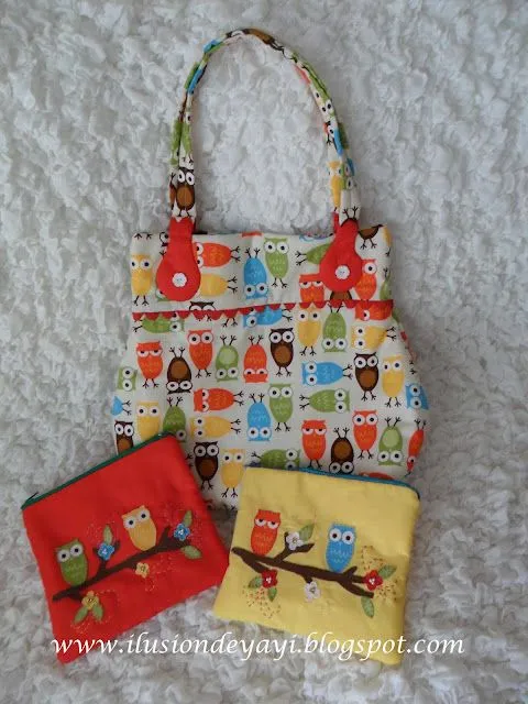 De Todo Un Poco: BOLSO CON BÚHOS