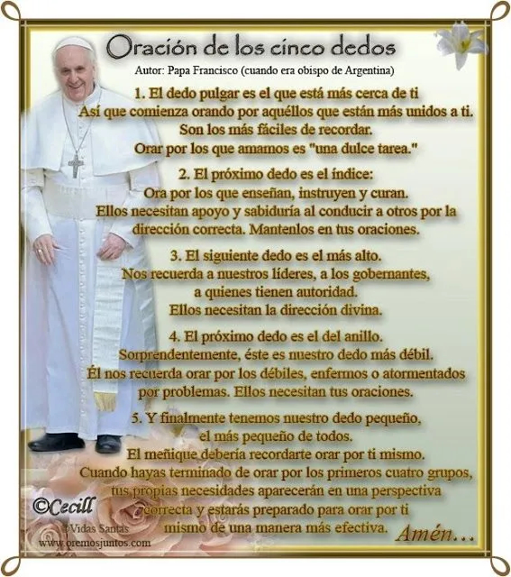De todo un poco: Oración del Papa Francisco De todo un poco: Oración del Papa Francisco