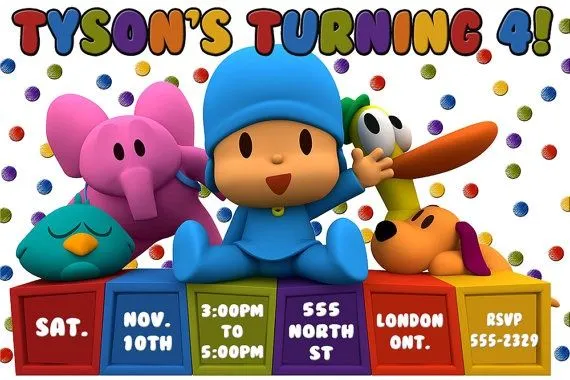 Pocoyo Birthday Invitations PRINTABLE File DIY Pocoyo by BabysOwn ...