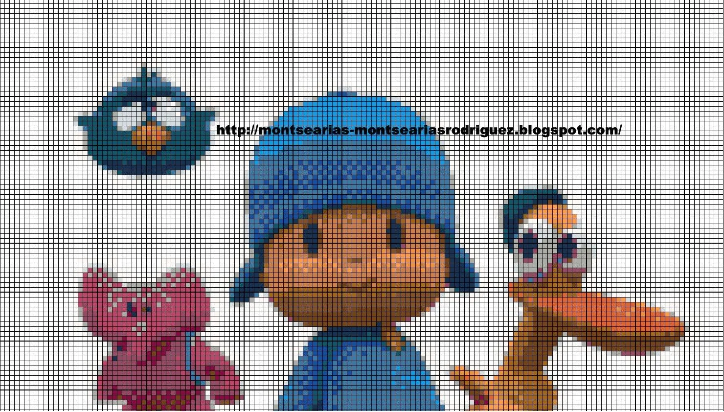 Pocoyo en punto de cruz - Imagui