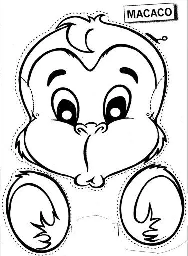 Pinto Dibujos: Máscara de chango para colorear y recortar Pinto Dibujos: Máscara de chango para colorear y recortar