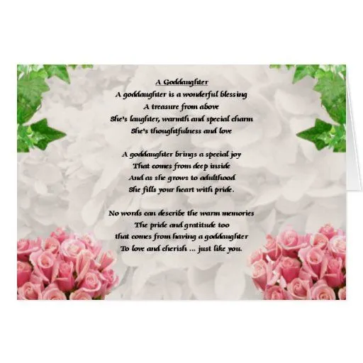 Poema de la ahijada de las flores tarjeta de felicitación | Zazzle Poema de la ahijada de las flores tarjeta de felicitación | Zazzle