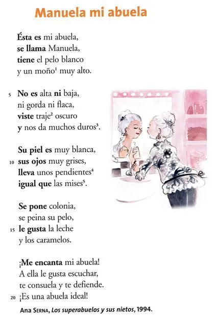 Un poema de Ana Serna "Manuela mi abuela" | Spanish Familia Unit ... Un poema de Ana Serna "Manuela mi abuela" | Spanish Familia Unit ...