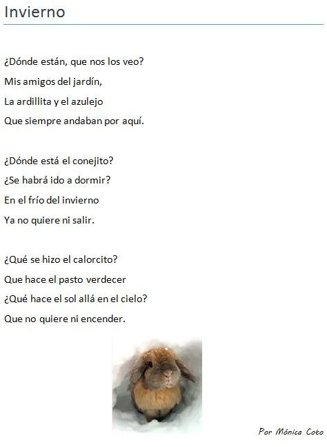 Poema infantil. Poema como texto informativo. Naturaleza ... Poema infantil. Poema como texto informativo. Naturaleza ...