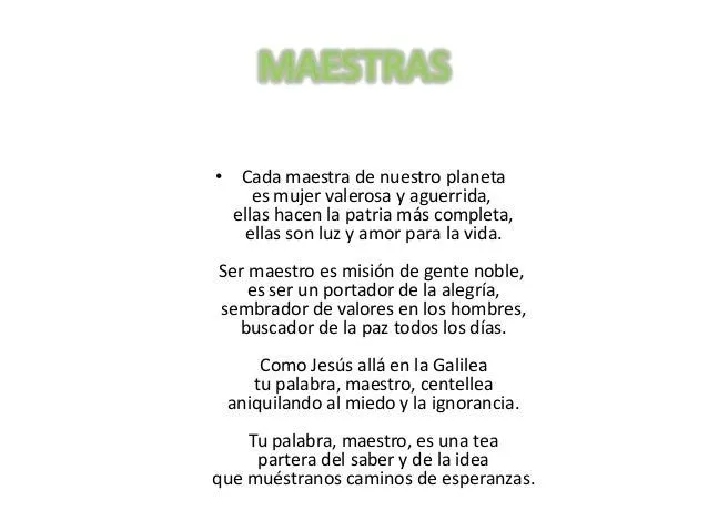 Poema para maestras de primaria - Imagui