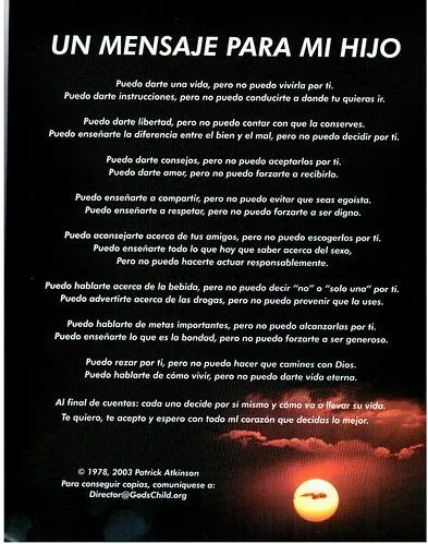 El Poema: Mensaje Para Mi Hijo | Flickr - Photo Sharing! El Poema: Mensaje Para Mi Hijo | Flickr - Photo Sharing!