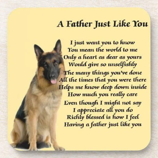Poema del padre del perro de pastor alemán posavasos de Zazzle.