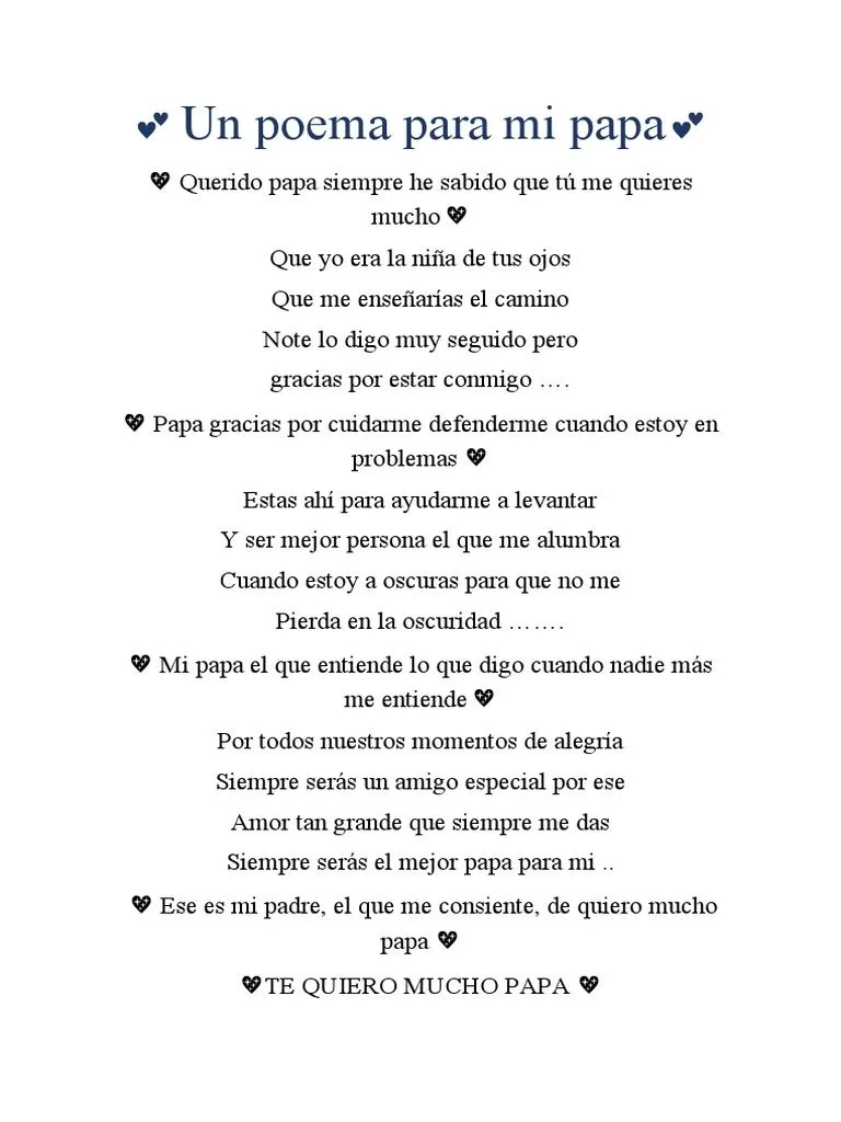 Un Poema para Mi Papa | PDF