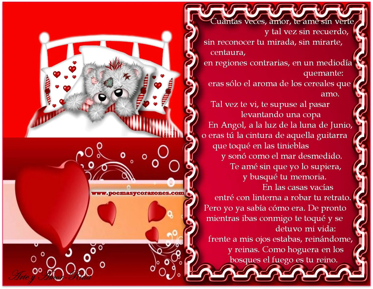 Poema y poesía de amor ~ Poemas y Corazones