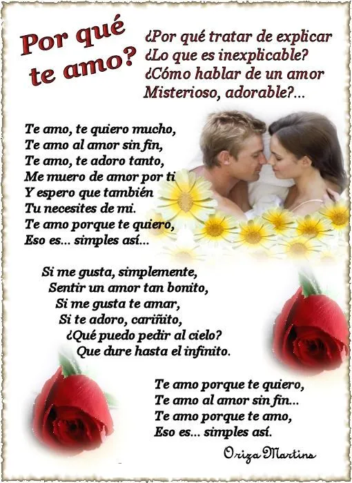 Poemas de Amor para Compartir | Mi amor... Te amo !