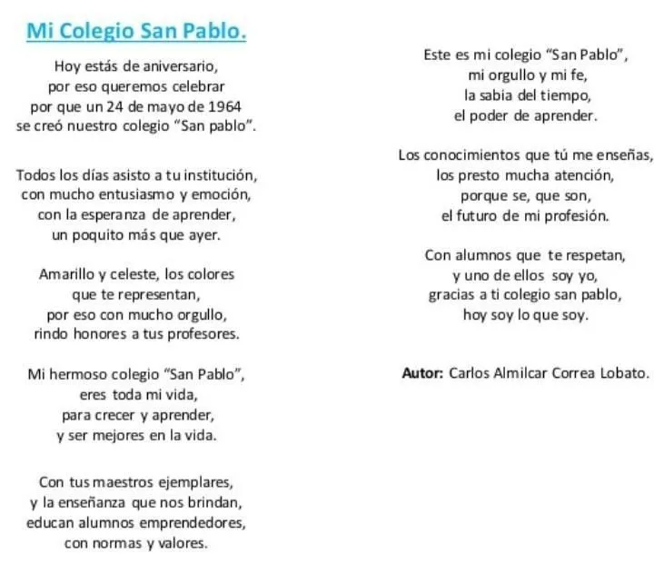 me podrian dar algunos poemas para el aniversario de mi colegio - Brainly.lat me podrian dar algunos poemas para el aniversario de mi colegio - Brainly.lat
