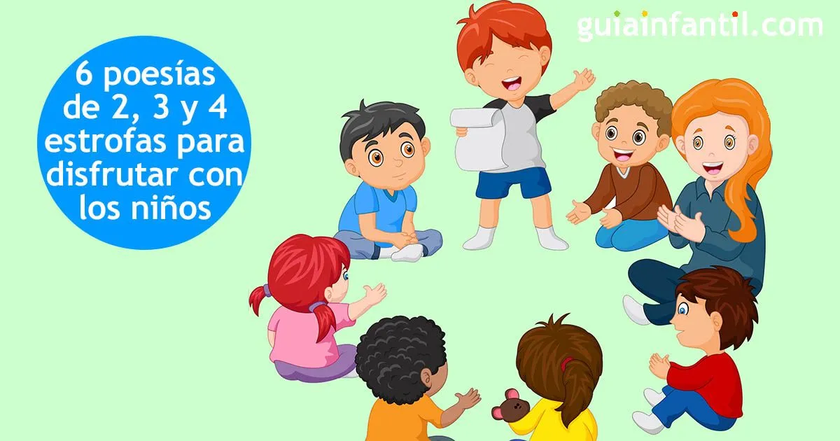 6 poemas cortos para niños de 2, 3 y 4 estrofas. Poesías infantiles