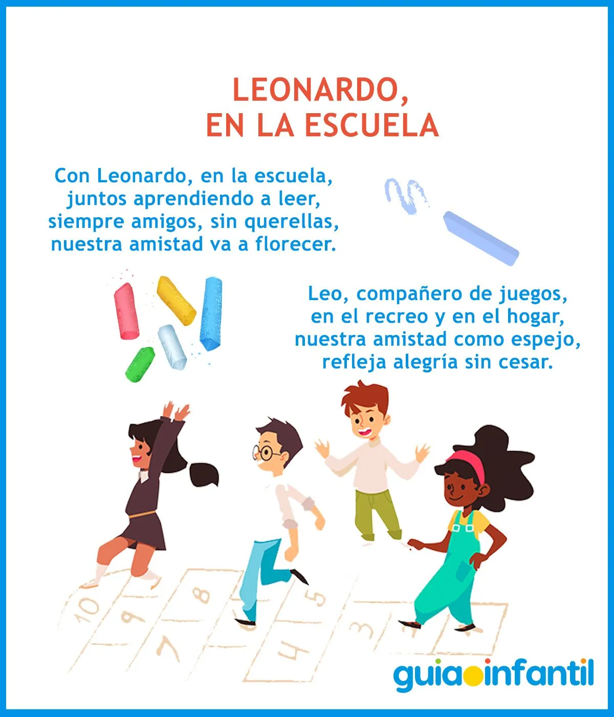 6 poemas cortos para niños con nombre Leonardo o Leo sobre la amistad 6 poemas cortos para niños con nombre Leonardo o Leo sobre la amistad