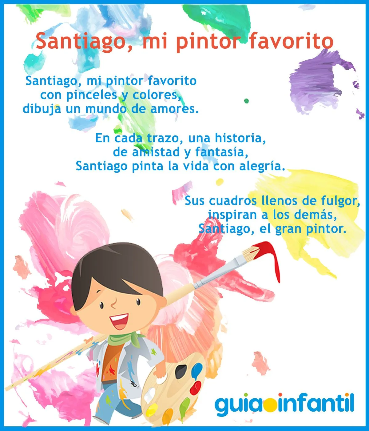 7 poemas cortos para niños de nombre Santiago de 3 estrofas con rimas