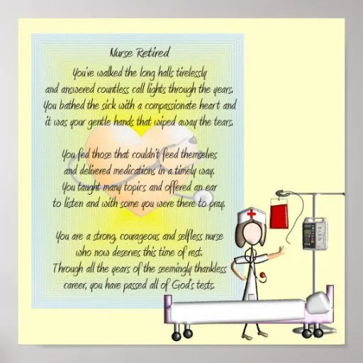 Poster y poema jubilados del arte de la enfermera | Zazzle Poster y poema jubilados del arte de la enfermera | Zazzle
