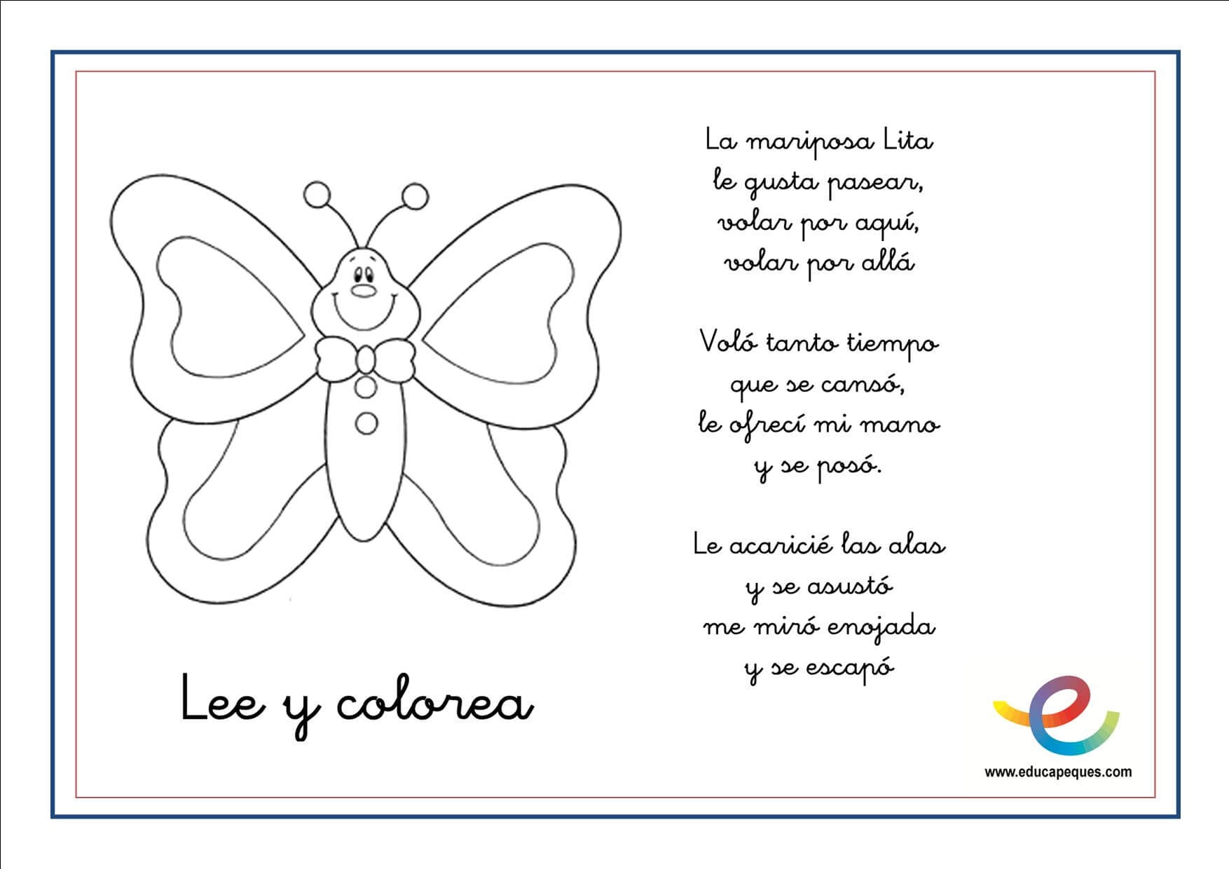 Poemas de primavera para niños y niñas. Lee y colorea