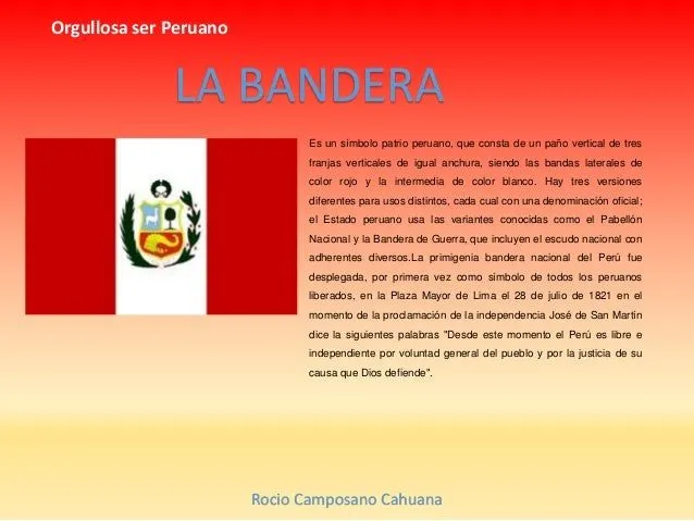 Poesia de la bandera delperu - Imagui