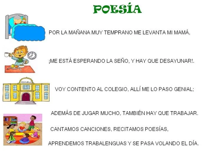 poesia del colegio - Buscar con Google | poesias clase | Pinterest ...