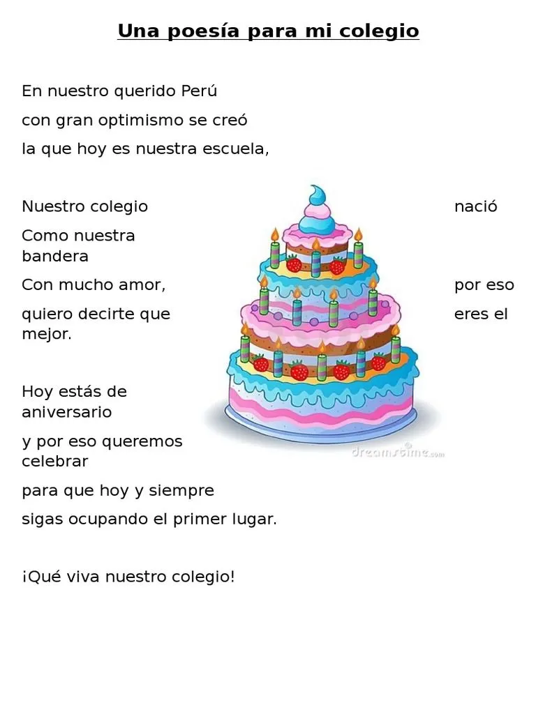 Una Poesía para Mi Colegio | PDF