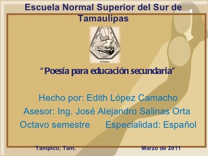 Poesia para educacion secundaria