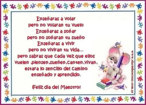 Poesia del dia del maestro - Imagui
