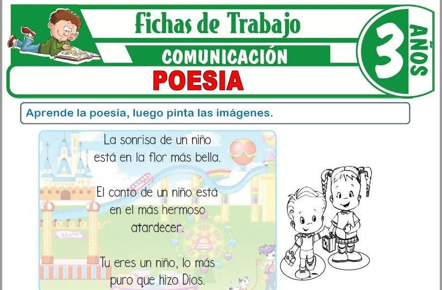 Poesía para Niños de Tres Años – Fichas de Trabajo Poesía para Niños de Tres Años – Fichas de Trabajo