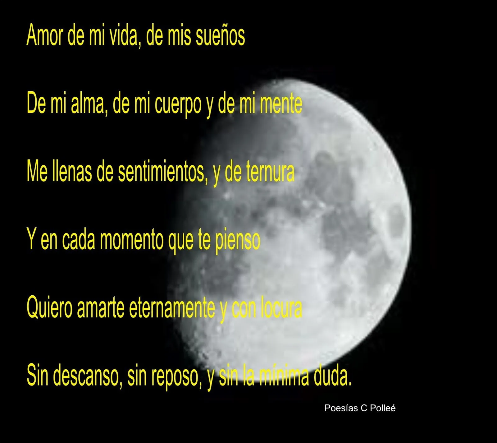 Poesías, frases de amor. Autor Polleé