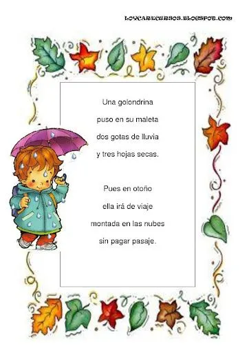 POESIAS DE OTOÑO PARA NIÑOS