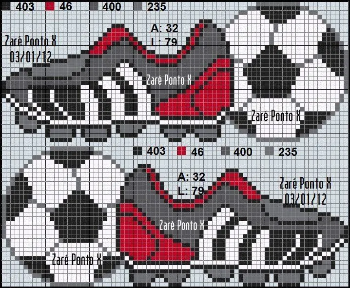 Point de croix *m@* Cross stitch | Punto de Cruz Fútbol ...