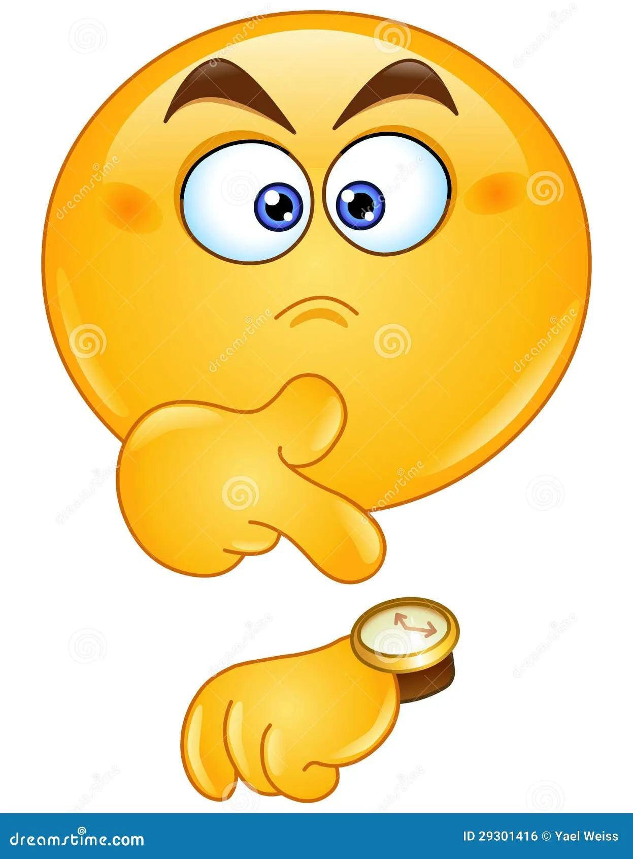Pointing At Watch Emoticon Royalty Free Stock Image - Image: 29301416
