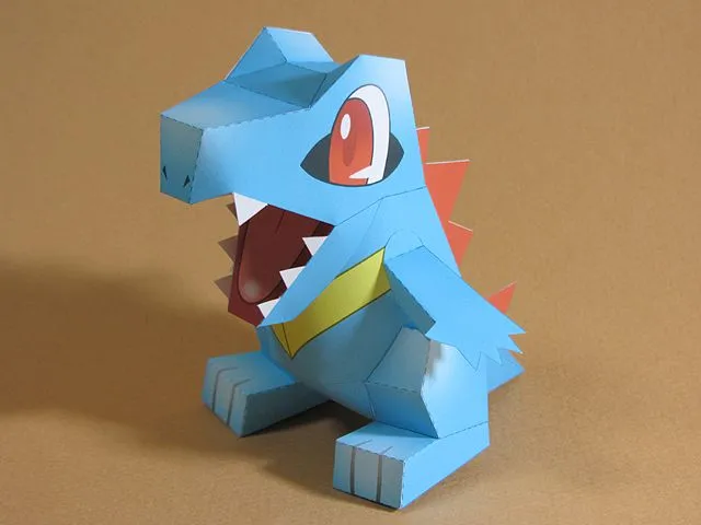 pokemon 158 totodile - DePapercraftBlog