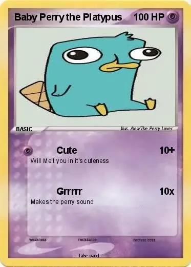Pokémon Baby Perry the Platypus 2 - Cute - My Pokemon Card