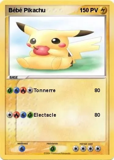 Pokémon Bébé Pikachu 1 - Tonnerre - Ma carte Pokémon