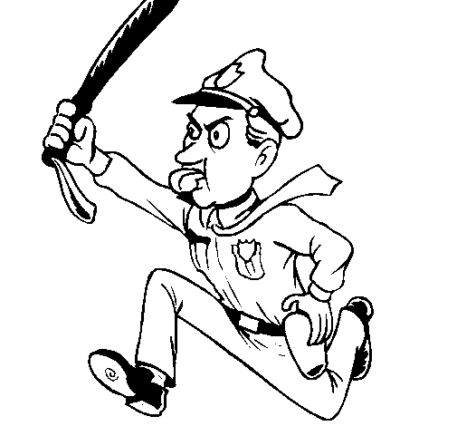 Dibujo de Policía corriendo para Colorear - Dibujos.net Dibujo de Policía corriendo para Colorear - Dibujos.net