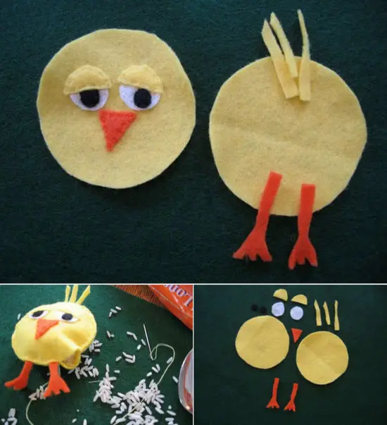 Pollito de Fieltro -Manualidades Infantiles