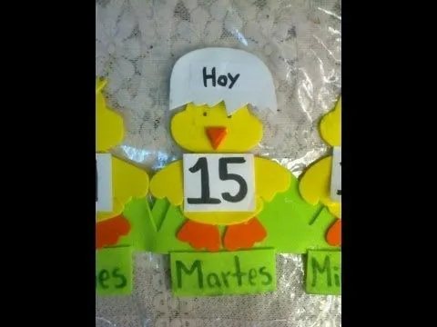 Cómo hacer pollitos de fomi...enseñar días de la semana - YouTube Cómo hacer pollitos de fomi...enseñar días de la semana - YouTube