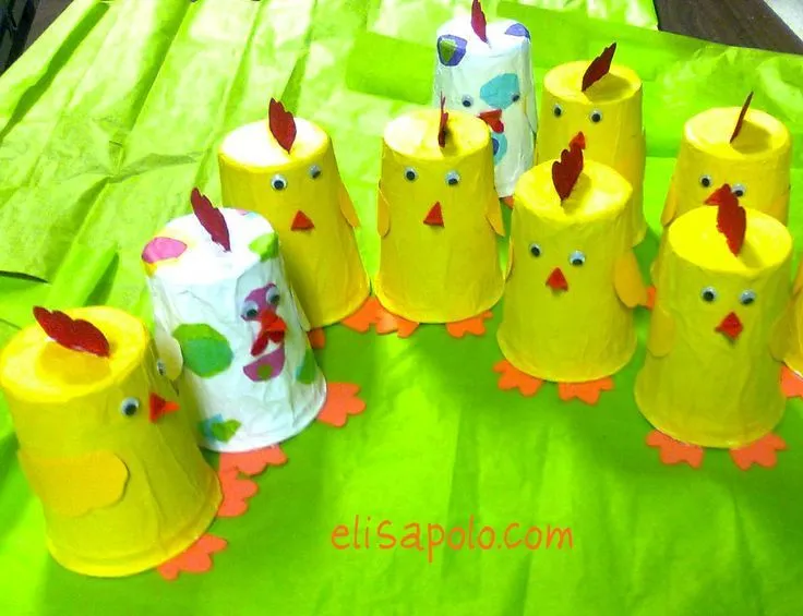 Pollitos con vasos desechables | Manualidades por hacer con mi ... Pollitos con vasos desechables | Manualidades por hacer con mi ...