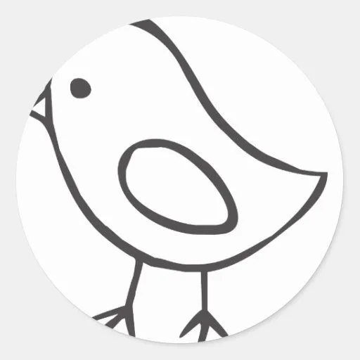 Pollo del bebé en bosquejo blanco y negro pegatina redonda de Zazzle. Pollo del bebé en bosquejo blanco y negro pegatina redonda de Zazzle.