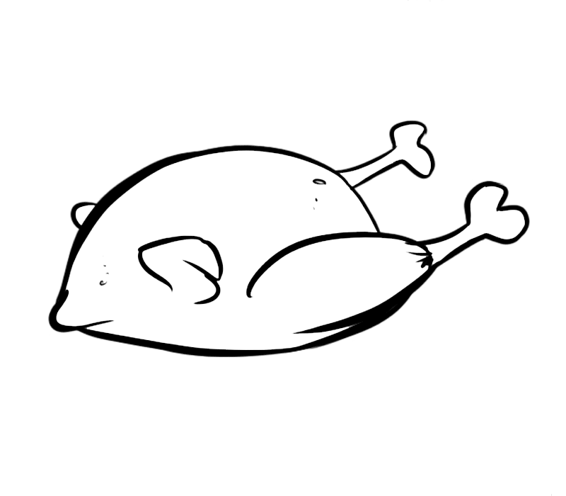 Imprimir dibujos para colorear : Pollo asado