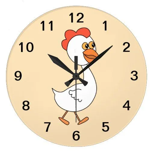 Pollo del dibujo animado reloj | Zazzle