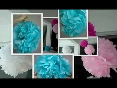 Cómo hacer pompones de papel de china :D ! - YouTube