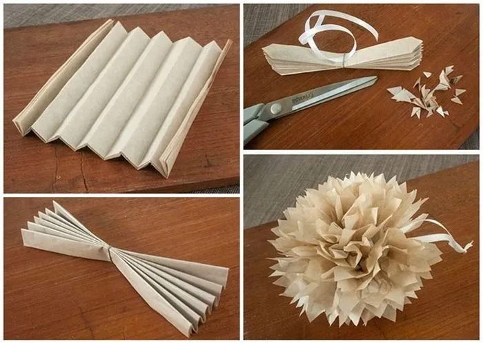 Pompones de papel crepe paso a paso - Imagui Pompones de papel crepe paso a paso - Imagui