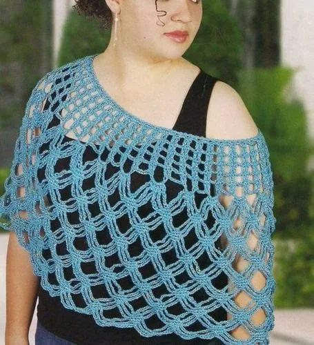 Poncho Crochet - $ 530.00 en MercadoLibre