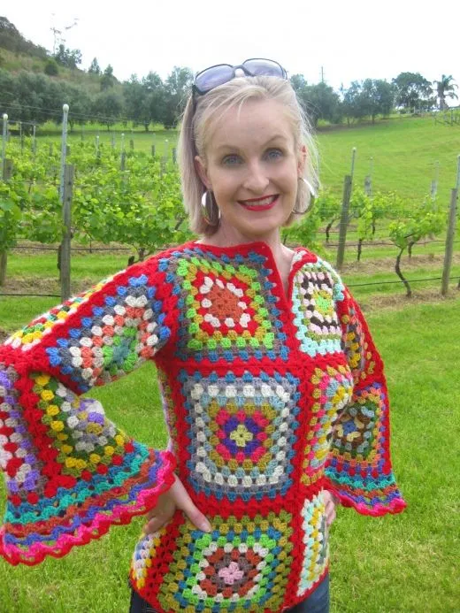 Poncho con cuadrados a crochet - Imagui