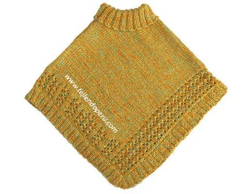 Poncho de 2 cuadrados para niñas - Tejiendo Perú Poncho de 2 cuadrados para niñas - Tejiendo Perú
