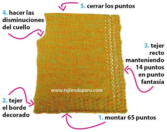 Poncho de 2 cuadrados para niñas - Tejiendo Perú