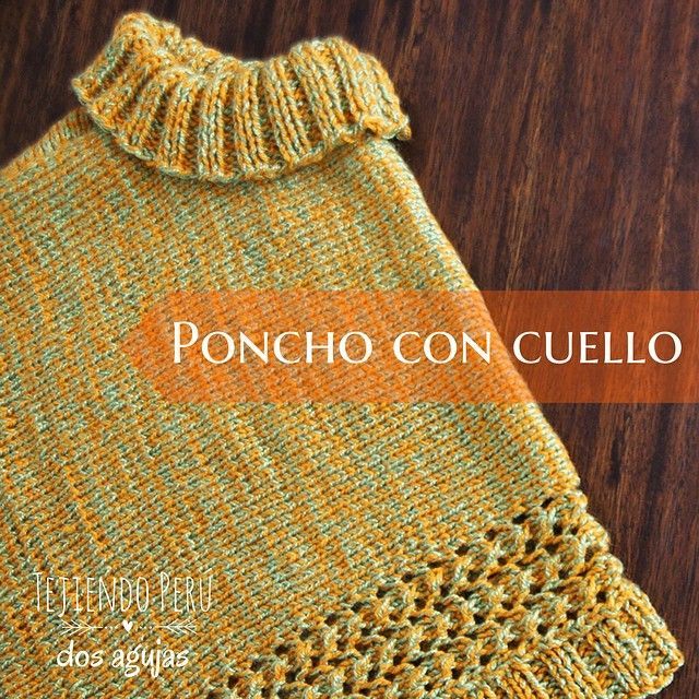 Poncho hecho con 2 cuadrados tejidos en dos agujas o palitos para ... Poncho hecho con 2 cuadrados tejidos en dos agujas o palitos para ...