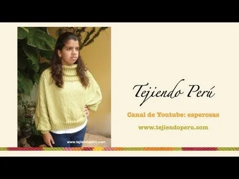 Poncho con cuello tortuga - Tejiendo Perú