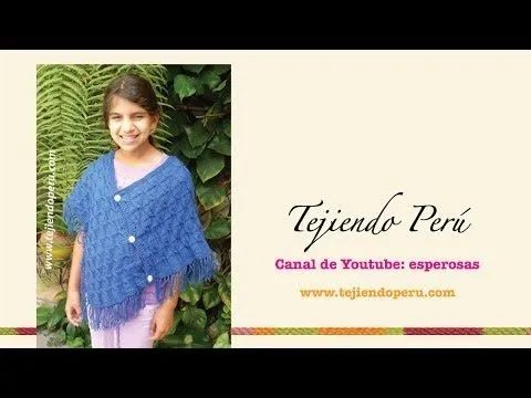 Poncho en "L" tejido en dos agujas o palillos - YouTube