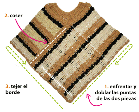 Como tejer un poncho paso a paso - Imagui